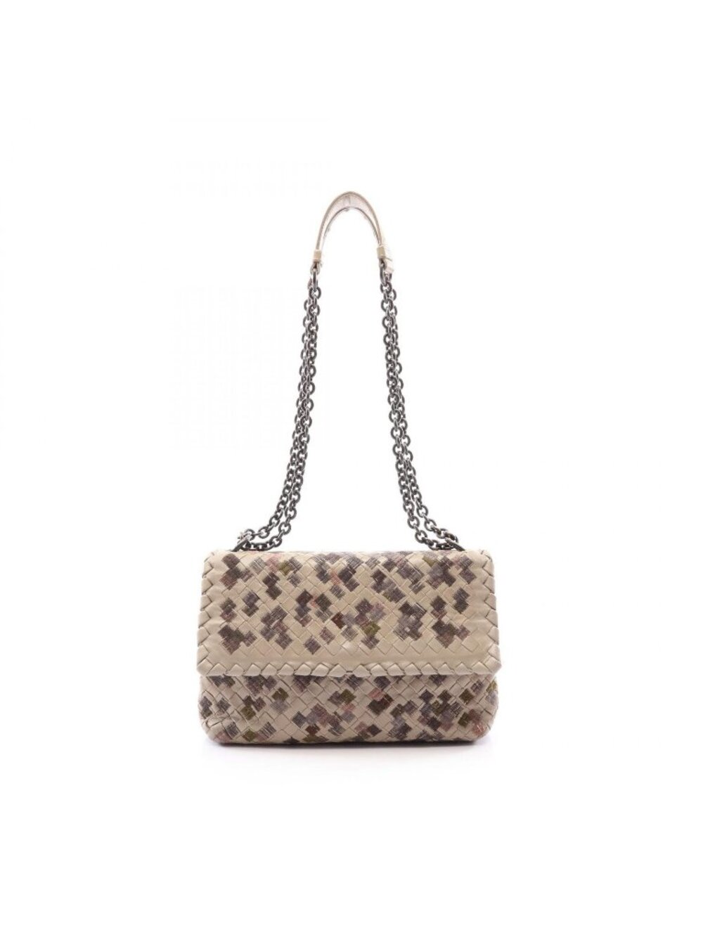 Bottega Veneta Shoulder Bag Small Olympia Gray Multi Leather Chain